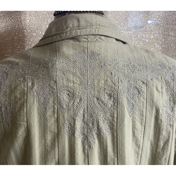 Johnny Was Embroidery Cotton Blazer Sz M - Picture 6 of 9